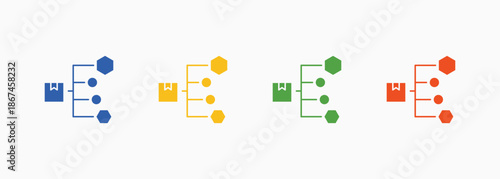 Distribution Channel Icon Set Color Multiple Style Collection