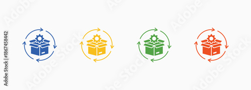Product Lifecycle Icon Set Color Multiple Style Collection