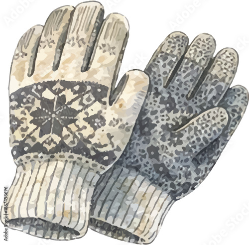 Gray Blue Camo Fur Trooper Hat | Illustrated Earflap Winter Hat