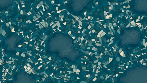 Abstract City Map Background With Geometric Fields Texture. Vector illustration.