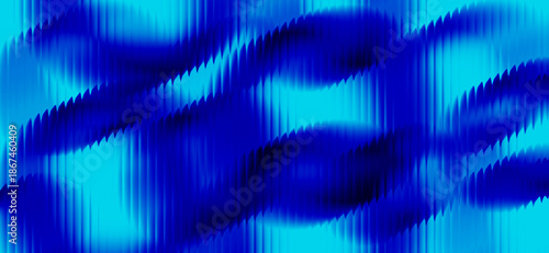 Valokuva Abstract Blue Wave Distortion | Digital Cyan Gradient with Vertical glassy Textu