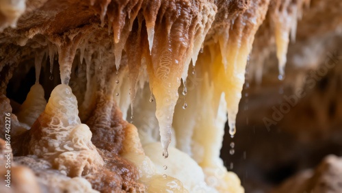 Limestone cave textures embodying patience and natural transformation.