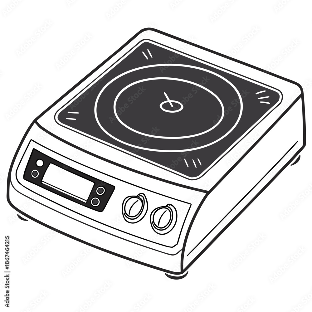 Fototapeta premium Modern Induction Cooktop Burner Vector Graphic