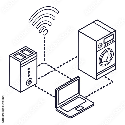 Digital Data Link IoT Network Illustration