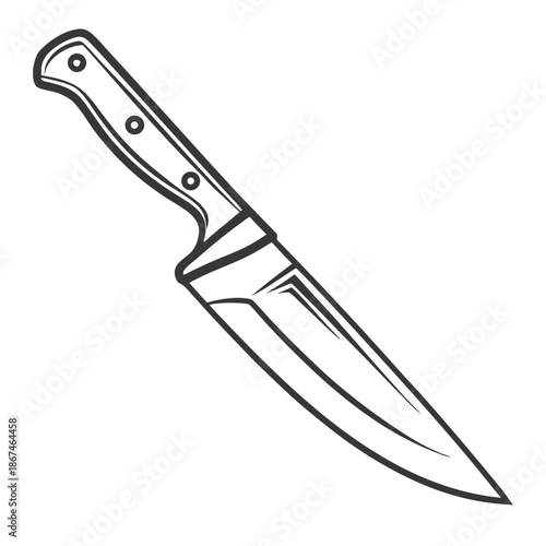 Sharp Kitchen Knife Icon Vector Graphic