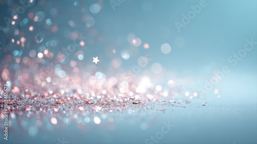 Elegant abstract background featuring shimmering glitter particles and soft pastel hues for festive or decorative designs © The Little Hut