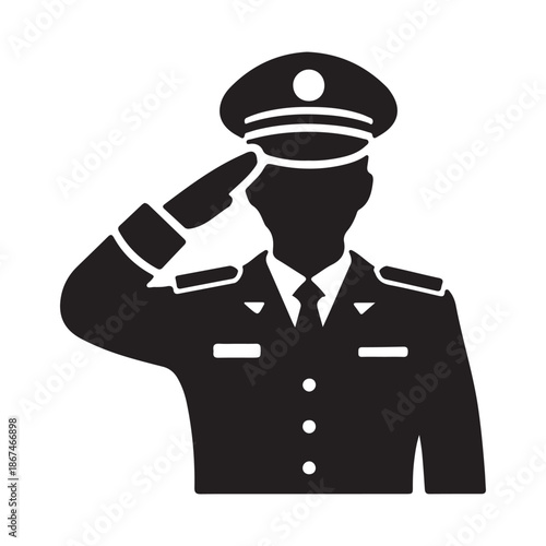 Military Officer Saluting in Formal Uniform  Respect and Discipline
