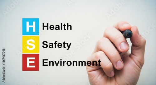 Wallpaper Mural HSE Concept Depicted with Hand About to Write for Promoting Health, Safety and Environmental Awareness Torontodigital.ca