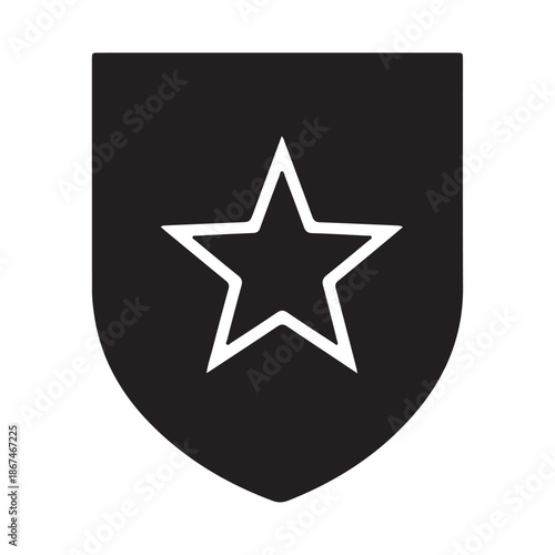 Minimalist Shield Icon with Star Symbol for Branding and Design