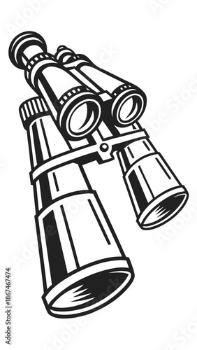 Vintage binoculars illustration