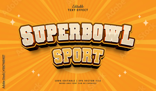Superbowl Editable Text Effect Style 3d Sport Vintage
