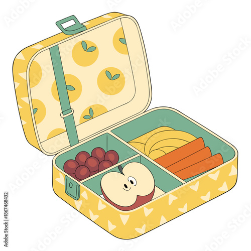 Reusable Plastic Lunch Box Container for Meal Prep Vector