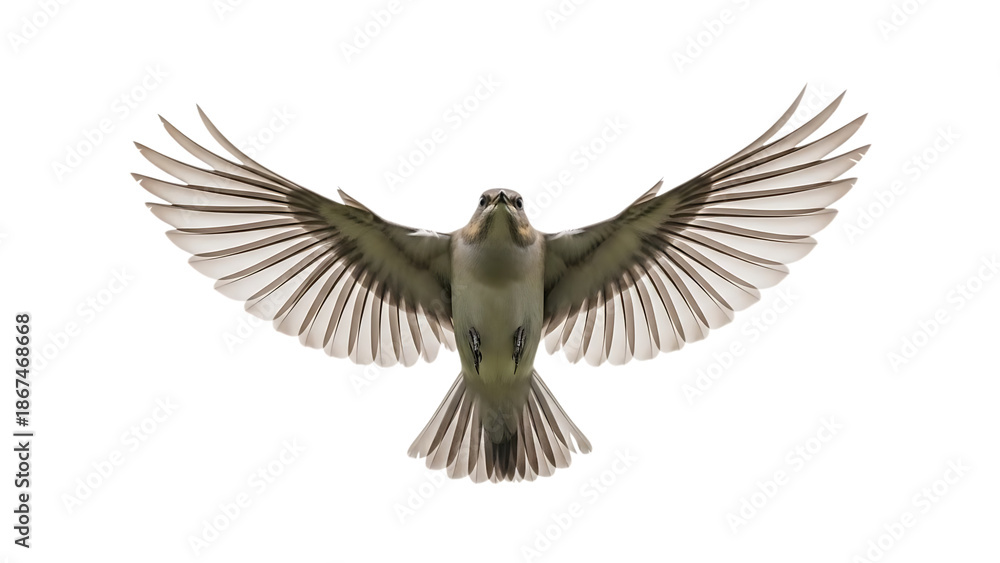 Obraz premium Bird in flight with spread wings isolated on transparent background