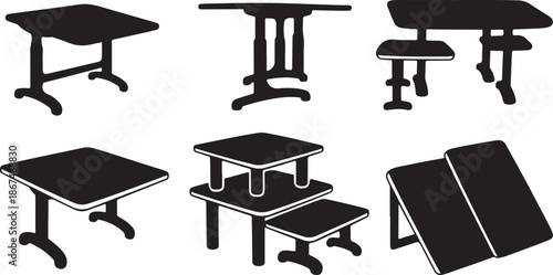 Collection of various table designs and shapes