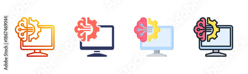 Ai icon set multiple style collection