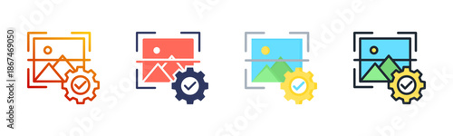 Image Processing icon set multiple style collection