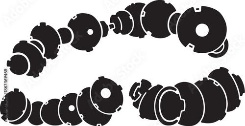 Black and white gears and cogs illustration design
