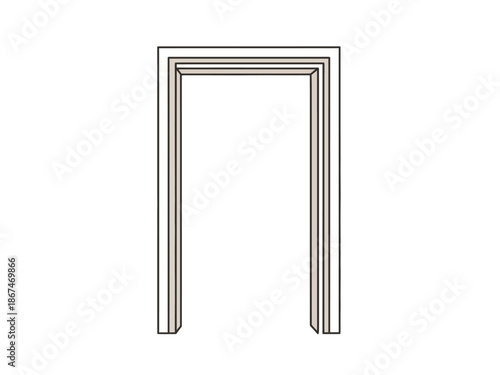 Architectural Frame A Simple, Clean Illustration of an Empty Doorway on White