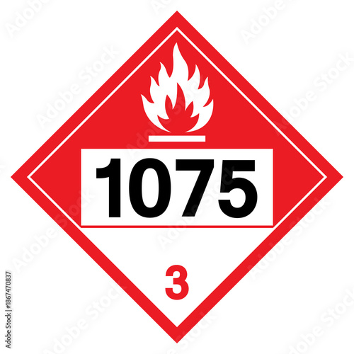 Liquified Petroleum Gas NOS UN1075 Symbol Sign, Vector Illustration, Isolate On White Background, Label.EPS10