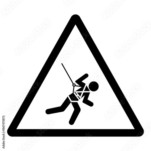 Body Harness And Lifeline Required Symbol Sign, Vector Illustration, Isolate On White Background Label.EPS10