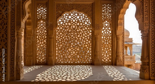Carved Stone Window View.