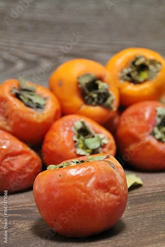  persimmons, orange cherries, autumn fruits, fruits full of vitamins, ripe fruits