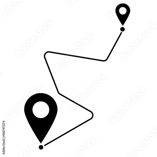 Vector map pointer icon set featuring location pin marker symbols for GPS navigation design and web travel place labeling