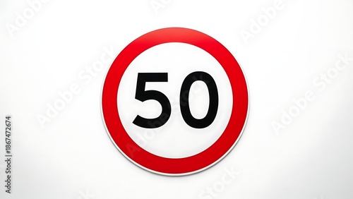 Speed limit sign indicating fifty kilometers per hour