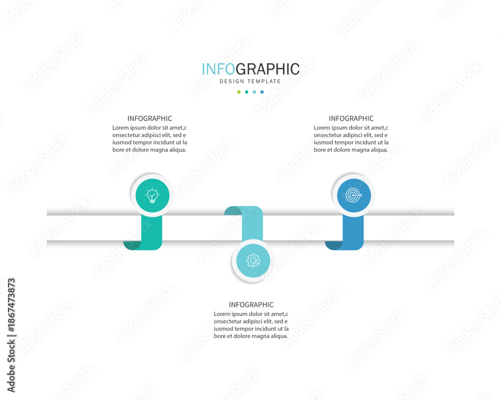 Obraz premium Infographic vector element design template with 3 steps process or options suitable for business data presentation.