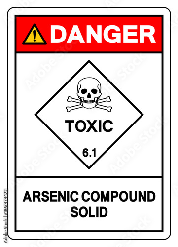 Danger Arsenic Compound Solid Symbol Sign, Vector Illustration, Isolate On White Background, Label.EPS10