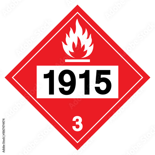 UN1915 Flammable Liquid Symbol Sign, Vector Illustration, Isolate On White Background, Label.EPS10