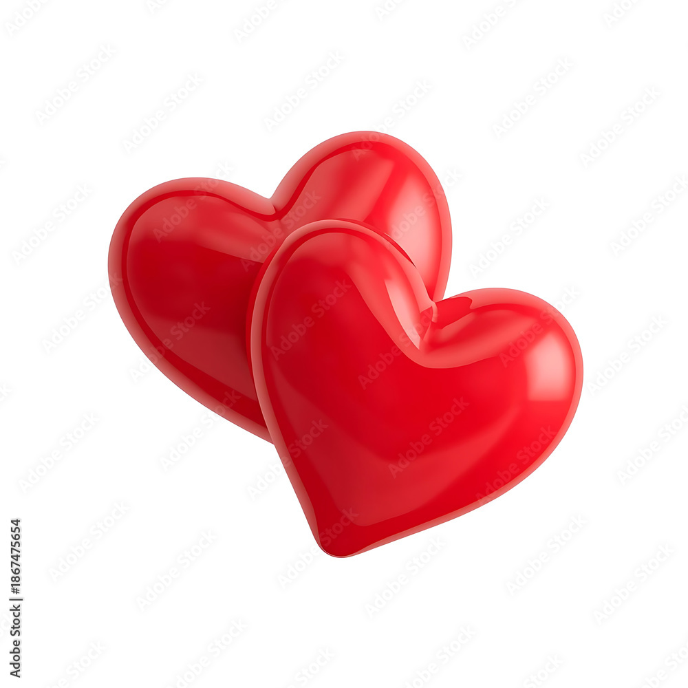 Fototapeta premium Intertwined red hearts