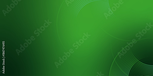 Abstract modern bright green gradient background.  Shiny circular line pattern. Vector illustrate modern abstract background. Futuristic tech design perfect for banners, posters, websites, and covers.