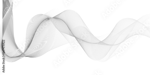 Abstract gray wavy lines Digital frequency track equalizer background. Curved wave smooth stripe seamless pattern. Wave lines created using blend tool. graphic design template banner business wave.