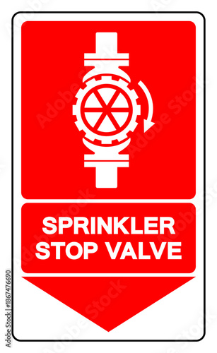 Sprinkler Stop Valve Symbol Sign, Vector Illustration, Isolate On White Background Label.EPS10