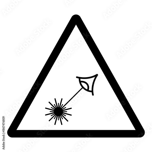 Laser Shoot Eye Hazard Symbol Sign ,Vector Illustration, Isolate On White Background Label.EPS10
