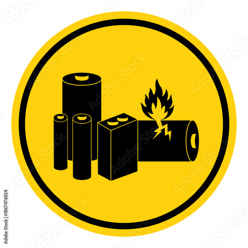 Lithium Batteries Symbol Sign, Vector Illustration, Isolate On White Background Label. EPS10