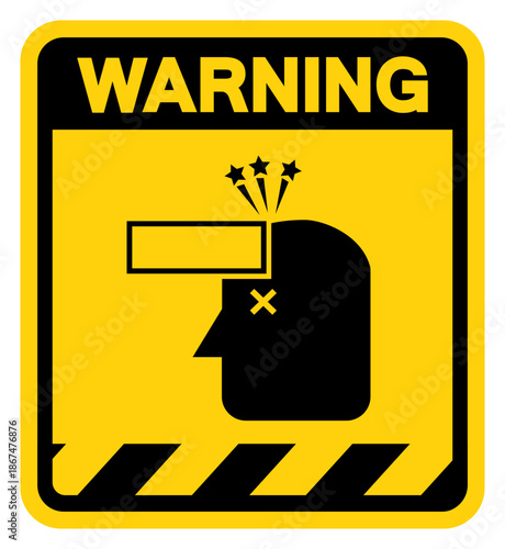 Watch Your Head Warning Sign, Vector Illustration, Isolate On White Background Label. EPS10