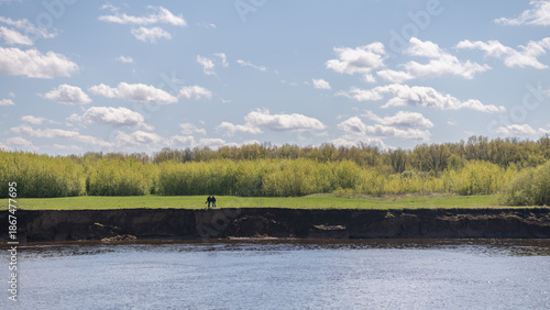 View of the steep river bank
