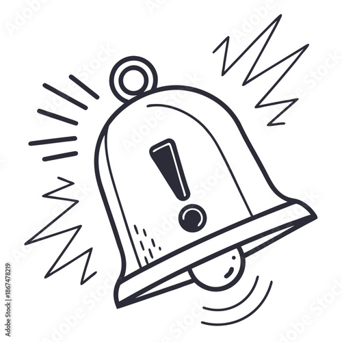 Security Alarm Icon Line Vector on Isolated White Background