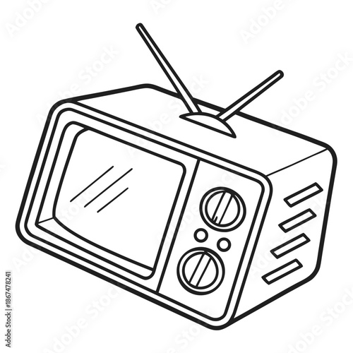 Set Top Box Icon Outline Vector for Home Entertainment Systems