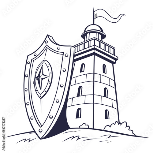 Shield Security Concept Object Isolated on White Background