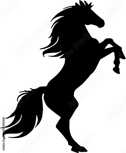 horse silhouette vector black with white background standing illustration design 