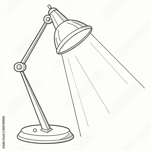 Minimal Design Table Lamp Vector Isolated on White Background