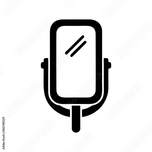 Black microphone icon with rectangular head on stand