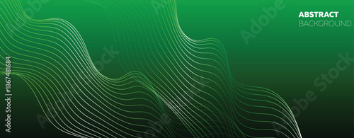 green abstract tech futuristic energy blue pattern digital. Data stream wave connection environment innovation Light texture science AI cyber graphic banner Perfect for tech