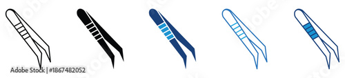 Tweezers icon set in multiple styles