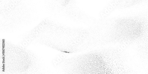 Abstract grayscale pattern of scattered dots and shapes forming organic curves background texture
