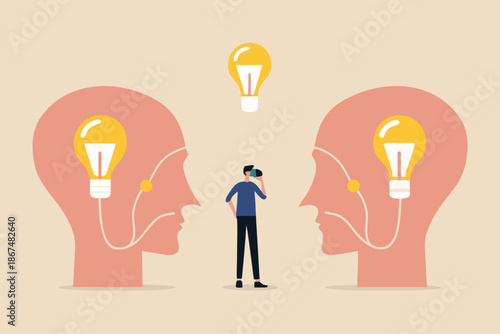 Sharing ideas and connecting thoughts a concept of collaborative innovation