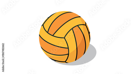 Brightly colored volleyball with flat design and shadow effect